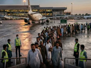 Forty Pakistani nationals deported from Greece arrive at Islamabad International Airport