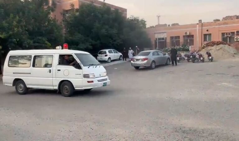 Police and security personnel conduct a search operation following a terrorist attack in Karak district that claimed the lives of four police officials.