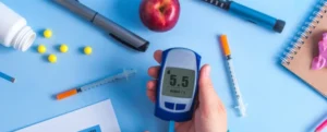 Illustration explaining double diabetes, insulin resistance and the risks of persistently high blood sugar.