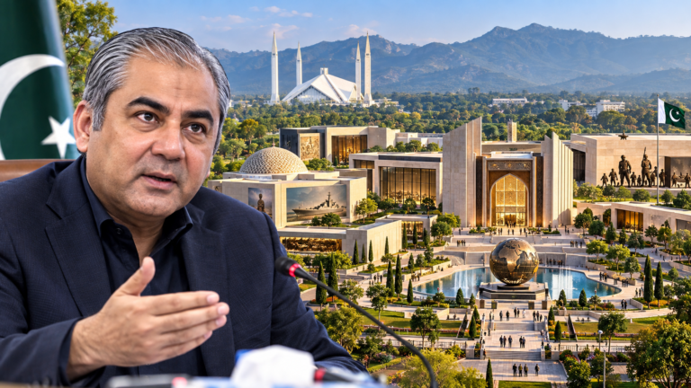 Islamabad to get 8 world-class museums Interior Minister Mohsin Naqvi visits Malpur in Islamabad to review the proposed site for a museum complex showcasing Pakistan's heritage, history and armed forces.