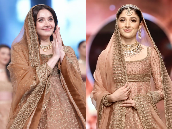 Durefishan Saleem and Mawra Hocane wearing similar lehenga designs