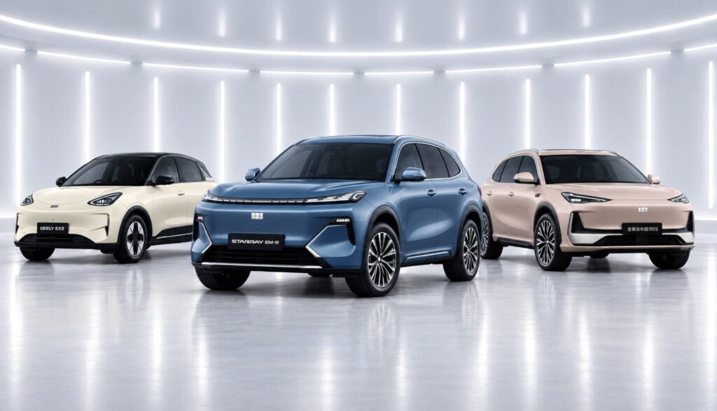 Geely EX2 electric hatchback, EX5 electric SUV and Starray EM-R range-extended SUV expected to feature in Geely's Pakistan launch.