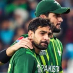 Pakistan fast bowler Haris Rauf during the ongoing tri-nation cricket series.