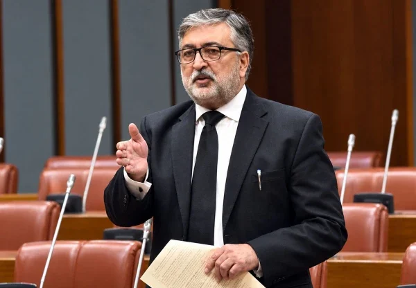 JUI-F Senator Kamran Murtaza raises constitutional objections to emergency and governor’s rule in Khyber Pakhtunkhwa.