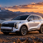Kia Sportage L hybrid SUV celebrating Kia's fourth consecutive Family SUV of the Year recognition at the 2026 What Car? Awards.