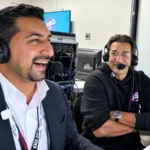 Wasim Akram delivering Punjabi commentary during Canada Super 60 final